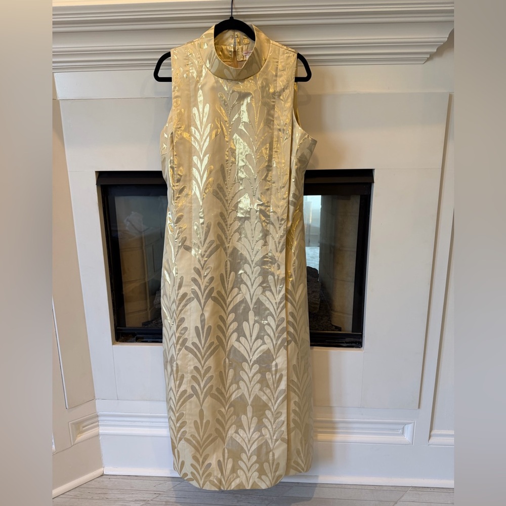 Frances Valentine ❤️ Carlyle Maxi Dress Royal Palm Jacquard NWT 14